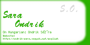 sara ondrik business card